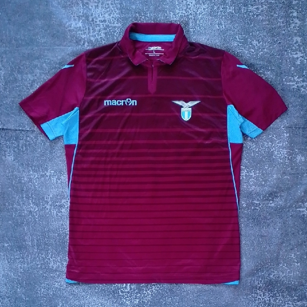 Macron Maroon and Light Blue Polo Shirt S.S.Lazio JERSEY